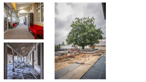 Photos avant/après du couloir d'entrée